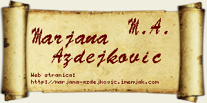 Marjana Azdejković vizit kartica
